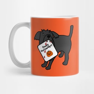 Vampire Horror Dog with Halloween Card Mug